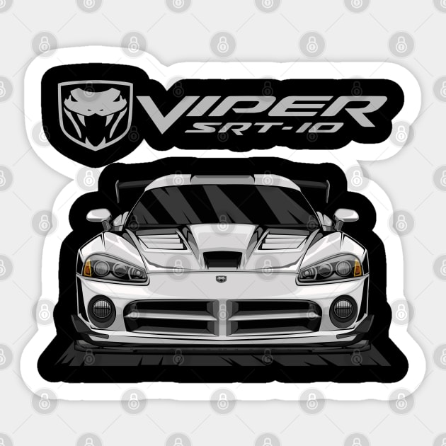 DODGE VIPER SRT 10 (WHITE) Sticker by HFP_ARTWORK